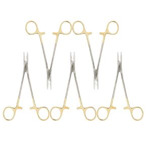 JMU 2 Pcs Mayo Hegar Needle Holder 6", Gold Plated Surgical Needle Driver with Strong Lock, Serrated Jaws for Precise Suturing in Kuwait