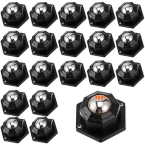 20 Pcs Self-Adhesive Ball Bearing Rollers, 360º Swivel Universal Ball Casters, Load Capacity 50 Lbs Per Caster Wheels for Trash Cans, Storage Cabinets, Small Furniture Appliances in Saudi Arabia