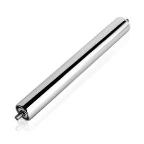 2" x 16" (WxL) Conveyor Roller & Mower Roller - Silver Stainless Steel Gravity Roller with Galvanized End Caps, Replacement Part in Kuwait