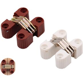 Hinges 4pcs Hidden Hinges 33x11MM Folding Plastic Invisible Barrel Cross Hinge for Door Window Dining Table Furniture Accessories (Color : White) in Saudi Arabia