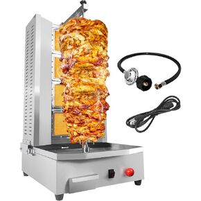 Commercial Shawarma Grill Machine Vertical Rotisserie with 4 Burners Adjustable Distance, Tacos Al Pastor Machine Cooks Up to 165 lbs Meat, Gyro Meat Oven in Kuwait