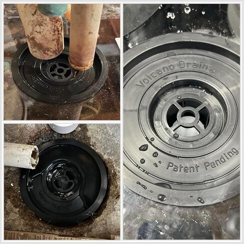 Volcano Drain, Seals Out Odor and Back Draw from Radon Systems, Fits drains, and Pipes with Inner Diameter 4", 3", 2", or 1.5" Drain Sizes in Kuwait