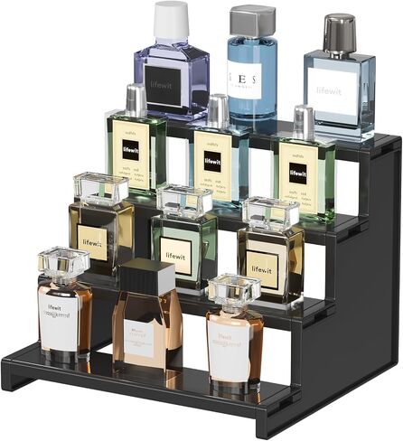 Lifewit Perfume Organizer, Bedroom Decor, Cologne Cupcake Stand, Tool-Free Assembly, Makeup Display Shelf for Vanity Bathroom Counter Storage, Clear, 23 cm/9", 1 Pcs in Kuwait