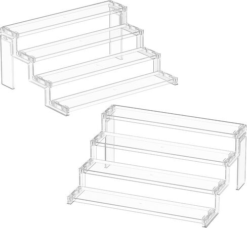 Lifewit Spice Rack, Perfume Cologne Organizer, Cupcake Stand, Tool-Free Assembly, Display Riser Shelf, Seasoning Figurine Makeup Holder, Room Decor, Kitchen Cabinet Storage, Clear, 12in-3 Tier, 1 Pcs in Saudi Arabia