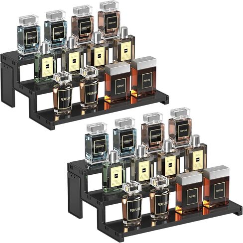 Lifewit Spice Rack, Perfume Cologne Organizer, Cupcake Stand, Tool-Free Assembly, Display Riser Shelf, Seasoning Figurine Makeup Holder, Room Decor, Kitchen Cabinet Storage, Clear, 12in-3 Tier, 1 Pcs in Saudi Arabia