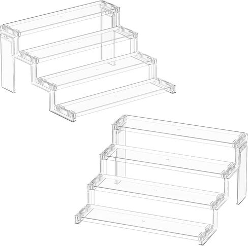 Lifewit Spice Rack, Perfume Cologne Organizer, Cupcake Stand, Tool-Free Assembly, Display Riser Shelf, Seasoning Figurine Makeup Holder, Room Decor, Kitchen Cabinet Storage, Clear, 12in-3 Tier, 1 Pcs in Saudi Arabia