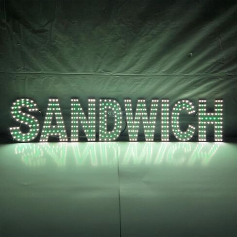 EPL SANDWICH Green, Led 2G Blinking Sign, Eye-Catching, Super Bright, 6"x30", Business decor, Food Storefront display, Restaurant signage in Kuwait