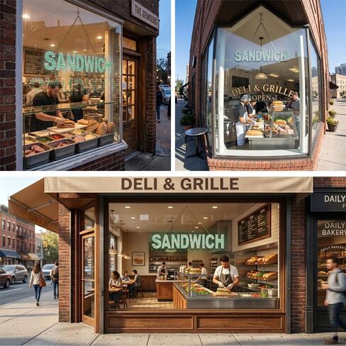 EPL SANDWICH Green, Led 2G Blinking Sign, Eye-Catching, Super Bright, 6"x30", Business decor, Food Storefront display, Restaurant signage in Kuwait