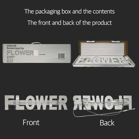 EPL FLOWER GREEN، علامة LED 3G متلألئة، لافتة للنظر، فائقة السطوع، 6 بوصة × 30 بوصة، جهاز تحكم عن بعد وديكور أعمال الأزهار، شاشة عرض واجهة المتجر in Kuwait