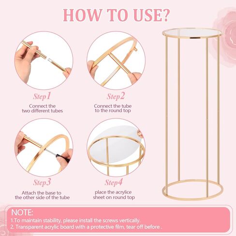 Cylinder Stands for Party, 3Pcs Gold Cylinder Pedestal Stand, Cilindros Para Fiestas Cake Table Stand Parties Metal Round Cylinder Display Plant Stand Tables for Weddings Birthday Party Decorations in Kuwait