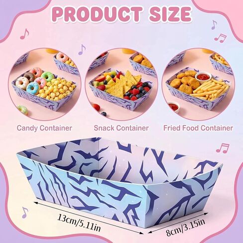 24Pcs Kpop Theme Food Trays Demon Energy Patter Disposable Snack Bowls for Party Serving Trays for Kpop Music Themed Birthday Party Decorations in Kuwait
