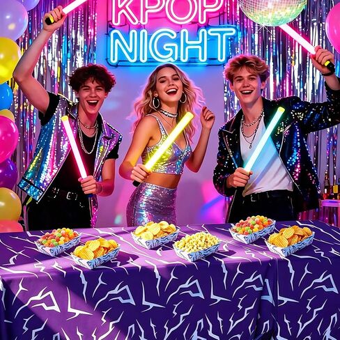 24Pcs Kpop Theme Food Trays Demon Energy Patter Disposable Snack Bowls for Party Serving Trays for Kpop Music Themed Birthday Party Decorations in Kuwait