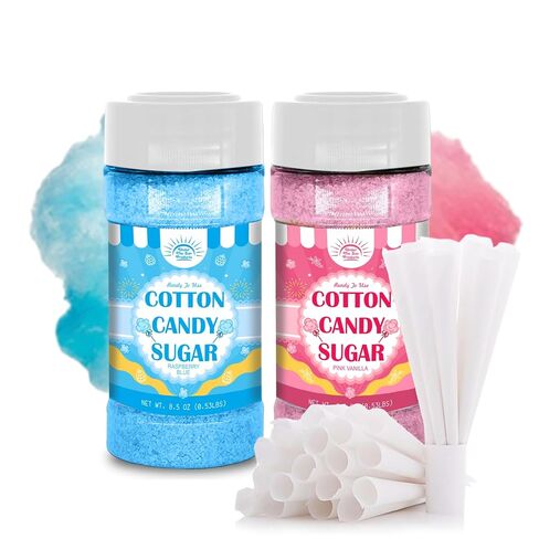 Cotton Candy Floss Sugar Package of ct-(Pink Vanilla, Blue Raspberry -8.5oz Each Flavor Pack of 2 (Pink Vanilla & Blue Raspberry) in Kuwait