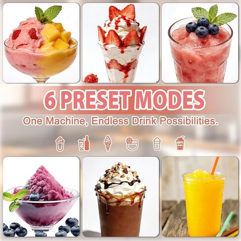 Slushie Machine for Home - 88oz Frozen Drink Maker Slushy Maker & Soft Ice Cream Maker, 6 Preset Programs| Slushie, Cocktails, Frappés, Ice Cream, Smoothies, Milkshakes (Screen Version） in Kuwait