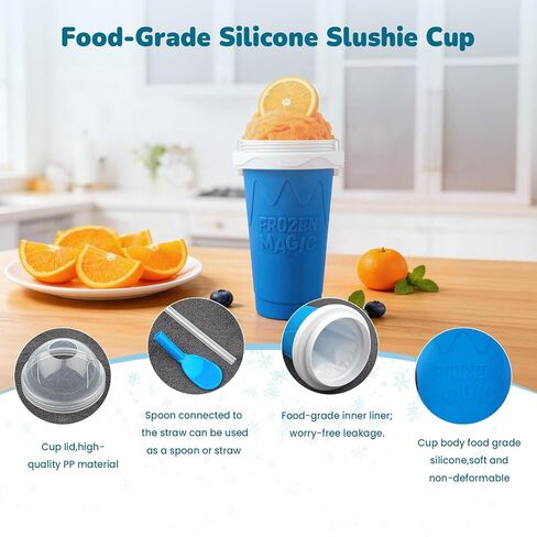 Slushy Cup | Portable Cooling Cup, Fast Freezing, Quick Magic Squeeze, for Making Milk, Juice, Yogurt in Kuwait