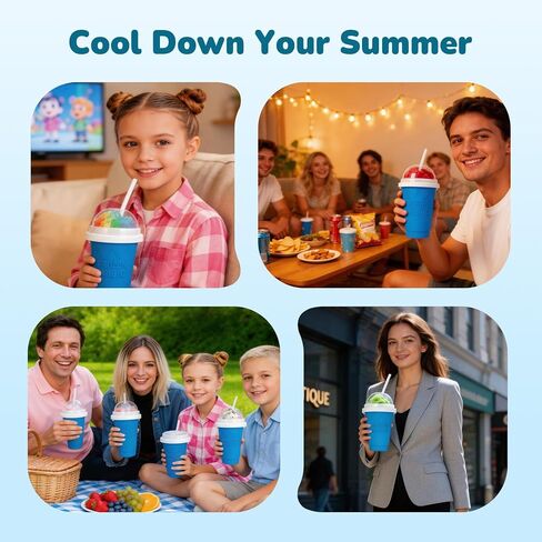 Slushy Cup | Portable Cooling Cup, Fast Freezing, Quick Magic Squeeze, for Making Milk, Juice, Yogurt in Kuwait