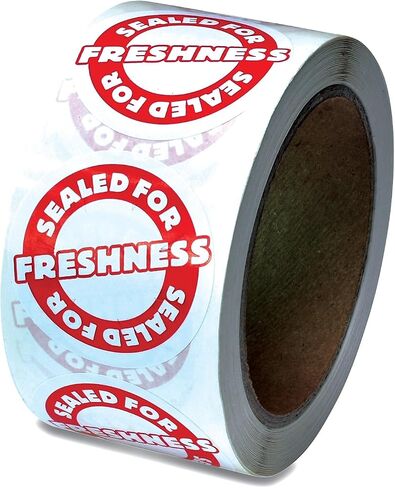Iconex Tamper Seal Label, 2" Dia, Red/white, 500/roll, 4 Rolls/carton in Kuwait
