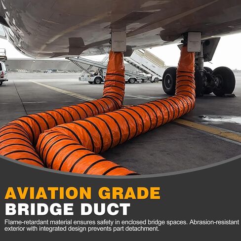 8 Inch PVC Flexible Duct Hose 25FT, Flame Retardant Ventilation Ducting for Utility Blower Fan, Heavy Duty Reinforced Vinyl Hose with D-Ring Hanging Strap & Adjustable Rope (8in x 25ft) in Kuwait