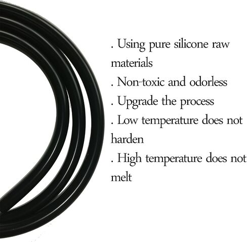 Silicone Tubing 3/8" ID x 1/2" OD-3ft, Food Grade Silicon Tube Flexible High Temp Pure Silicone Hoses for Home Brewing,Wine making,Black in Kuwait
