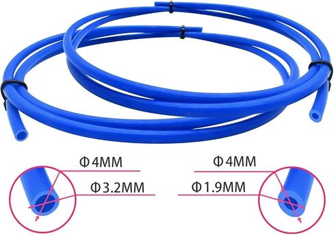 أنبوب PTFE أزرق 10 متر إلى النهاية الساخنة للطارد 1.75 مم 3.0 مم أنبوب خيوط ينقل قابل للانحناء، النمط A، ID 3.2 مم OD4mm in Kuwait