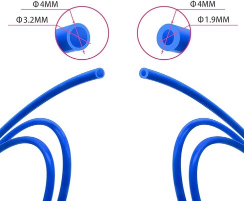 أنبوب PTFE أزرق 10 متر إلى النهاية الساخنة للطارد 1.75 مم 3.0 مم أنبوب خيوط ينقل قابل للانحناء، النمط A، ID 3.2 مم OD4mm in Kuwait