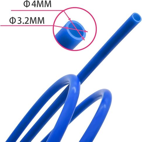 أنبوب PTFE أزرق 10 متر إلى النهاية الساخنة للطارد 1.75 مم 3.0 مم أنبوب خيوط ينقل قابل للانحناء، النمط A، ID 3.2 مم OD4mm in Kuwait