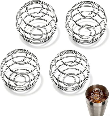 2.1-Inch Large Size Shaker 4 Pcs Balls for Cocktail glass and Protein Shakes,Milkshake and Salad Dressing,304 Stainless Steel Shaker Ball in Kuwait