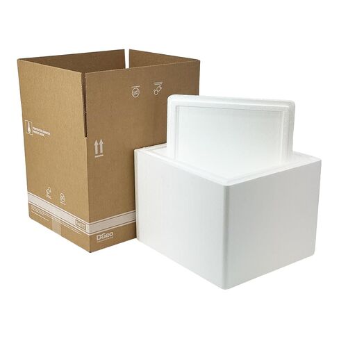 حاوية شحن معزولة بمبرد إسفنجي من Labelmaster BioEPS مقاس 10 × 8 × 9.75 بوصة، تغليف يتم التحكم في درجة حرارته، حل سلسلة تبريد خفيف الوزن متين مع كرتونة شحن خارجية متضمنة in Kuwait