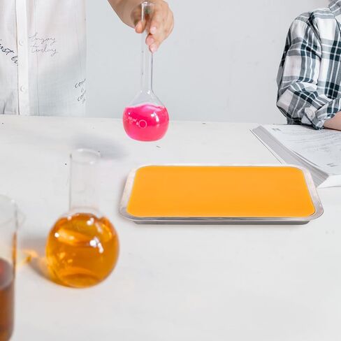 Healeved Multi-Functional Stainless Steel Dissection Tray with Wax Lining, Lightweight Metal Tray for Teaching Purposes and Anatomical Dissection, 21cm X 31cm Orange Wax Dissecting Pan in Kuwait