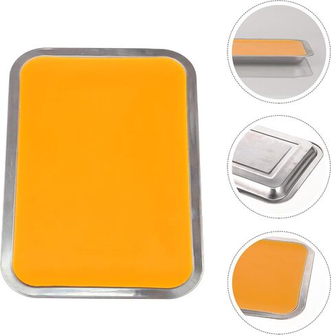 Healeved Multi-Functional Stainless Steel Dissection Tray with Wax Lining, Lightweight Metal Tray for Teaching Purposes and Anatomical Dissection, 21cm X 31cm Orange Wax Dissecting Pan in Kuwait