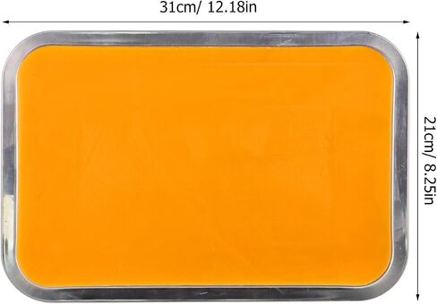 Healeved Multi-Functional Stainless Steel Dissection Tray with Wax Lining, Lightweight Metal Tray for Teaching Purposes and Anatomical Dissection, 21cm X 31cm Orange Wax Dissecting Pan in Kuwait