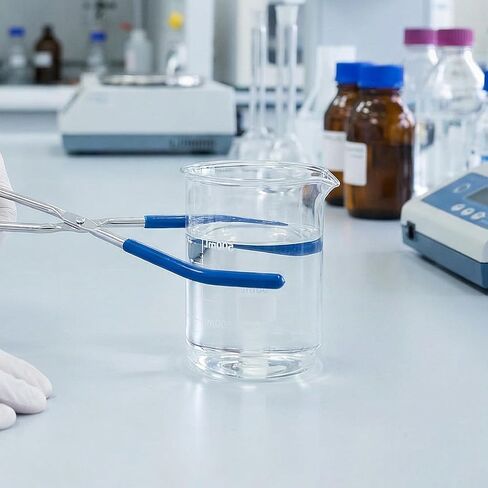 ملقط دورق SHEUTSAN 4 قطع مقاس 10.2 بوصة مع نهايات مطلية بالمطاط الأزرق، سطح فولاذي مطلي بالكروم، أدوات تثبيت كماشة قارورة لكوب بسعة 50-2000 مل in Kuwait