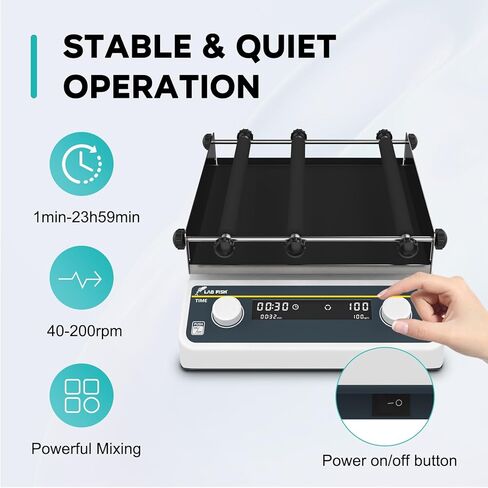 LAB FISH Digital Orbital Shaker Adjustable Speed 40-200RPM,Workplate 9.85"x9.85" Capacity 2KGS,Laboratory Orbital Rotator Shaker with Timer & Continuous Mode for Chemical, Biological in Kuwait