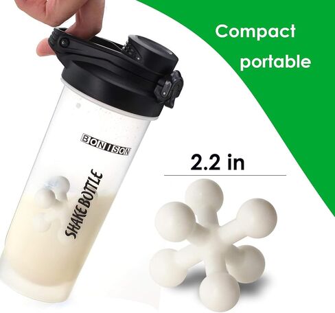 Hydro2Go 5 Pack Shaker Balls, BPA-Free Food Grade Plastic Mixing Ball Set, 2.2 Inch Replacement Stirring Ball for Most Protein Shaker Bottles, Smoothies, Easy Clean in Kuwait