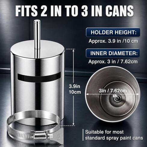 رذاذ الطلاء يمكن شاكر خلاط الطلاء الفولاذ المقاوم للصدأ للحفر مع نقرة واحدة التكيف يناسب 2 "إلى 3"، خلاط الثقيلة لDIY، المرآب والاستخدام المهني in Kuwait