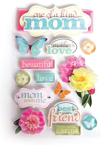 Paper House Productions STDM-0192E 3D Cardstock ملصقات ، أمي (3 عبوات) in Kuwait