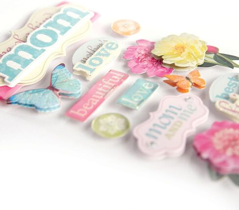 Paper House Productions STDM-0192E 3D Cardstock ملصقات ، أمي (3 عبوات) in Kuwait
