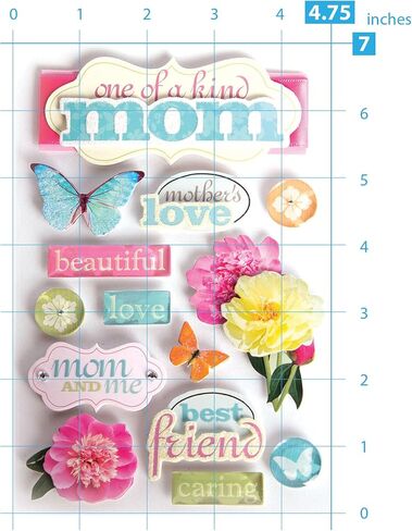 Paper House Productions STDM-0192E 3D Cardstock ملصقات ، أمي (3 عبوات) in Kuwait