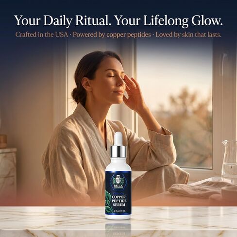 Copper Peptides Serum For Face+Neck Firming & Hydrating, GHK-Cu peptide with Methylene Blue, Hyaluronic Acid Formula, Fragrance Free GHKCu, Made in USA, 2 fl oz in Kuwait