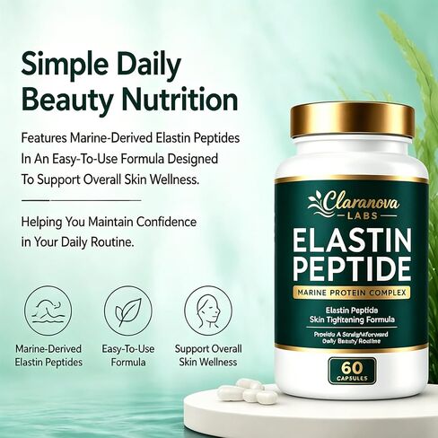 Elastin Peptides, Elastin Peptide Skin Tightening Formula, Marine Protein Complex, Daily Nutritional Support For Skin (1 Set, One) in Kuwait