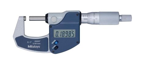 Mitutoyo 293-831-32 Digimatic Micrometer (MDC-Lite) - High-Accuracy Digital Micrometer with LCD Display, Friction Thimble for Constant Force, Slim Frame for Stepped Features, Carbide-Tipped Faces in Kuwait
