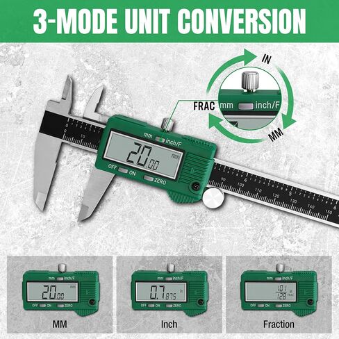 SK 6-Inch Digital Calipers, Vernier Caliper with Large LCD Screen, Caliper Measuring Tool with Auto-Off Feature, Inch/Millimeter/Fraction Conversion, ±0.001" Accuracy in Kuwait