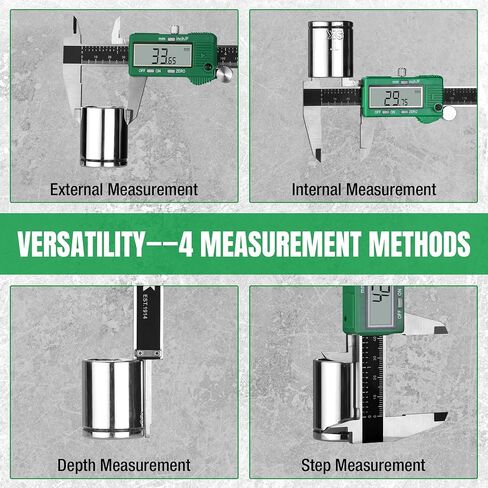 SK 6-Inch Digital Calipers, Vernier Caliper with Large LCD Screen, Caliper Measuring Tool with Auto-Off Feature, Inch/Millimeter/Fraction Conversion, ±0.001" Accuracy in Kuwait