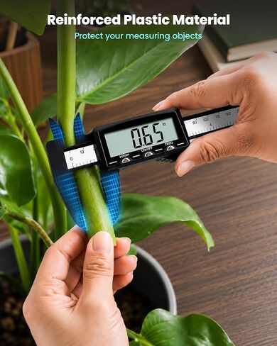 HARDELL Digital Caliper, Rechargeable Plastic Caliper with Large LCD Screen, in/MM Conversion, Protect Case, Auto-Off Caliper Measuring Tool for Household, Watch, Jewelry, DIY, 6 Inch in Kuwait