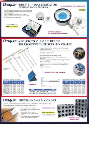 Dasqua 5911-0012 6 Piece TiN Coated 5/16 to 6" Telescoping Gage Set in Kuwait