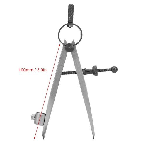 Drafting Compass with Pencil Fixer – Carbon Steel Precision Divider for Metalwork & Leather Craft, Rotating Scriber Tool for Accurate Line Drawing in Kuwait