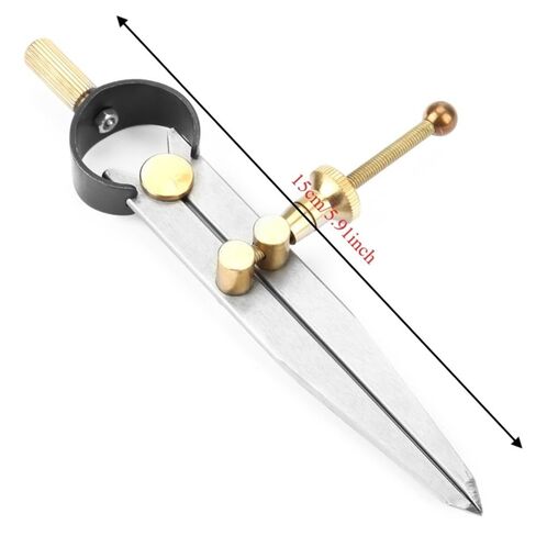 Leather Compass 100mm - Carbon Steel Divider Tool for Leathercraft, DIY Sewing and Mechanical Marking, Adjustable Width with Flat Legs in Kuwait
