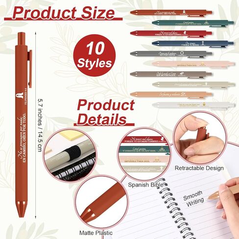Kosiz 20 Set Regalos Cristianos En Español Spanish Christian Gifts Bulk for Women Mother Day Notebooks and Bible Pens Inspirational Notepads Thank You Gifts for Church Family Colleagues(Neutral) in Saudi Arabia