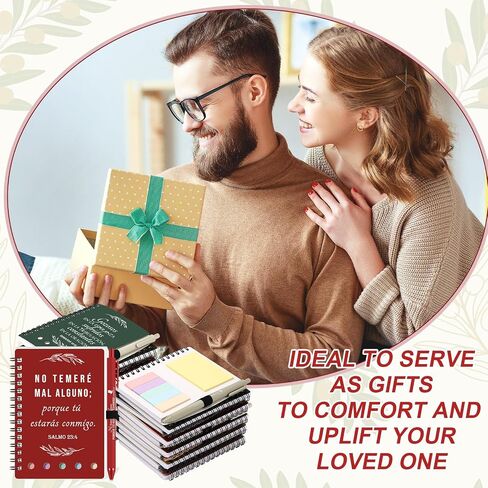 Kosiz 20 Set Regalos Cristianos En Español Spanish Christian Gifts Bulk for Women Mother Day Notebooks and Bible Pens Inspirational Notepads Thank You Gifts for Church Family Colleagues(Neutral) in Saudi Arabia