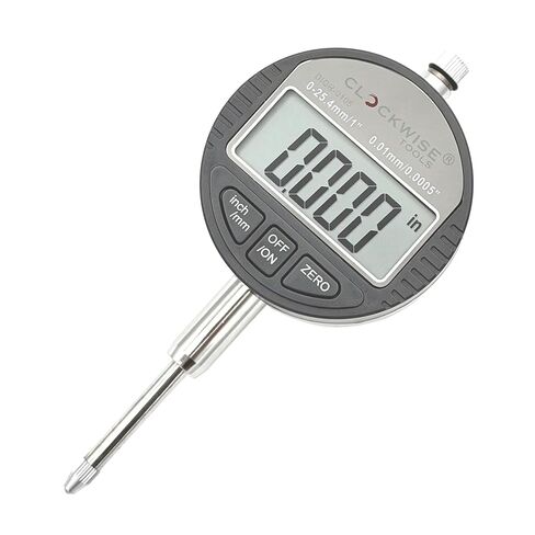 Clockwise Tools Digital Indicator, DIGR-0105 0-1 Inch/25.4mm, Inch/Metric Conversion, Auto Off in Kuwait